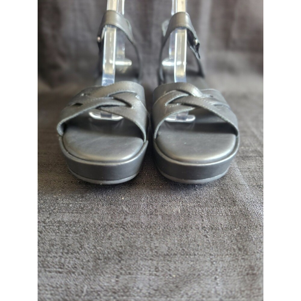 Women's Rockport Amira Wedge Sandal Black Leather Size 11M - Picture 2 of 10